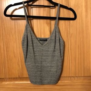 Brandy melville gray ribbed v neck tank